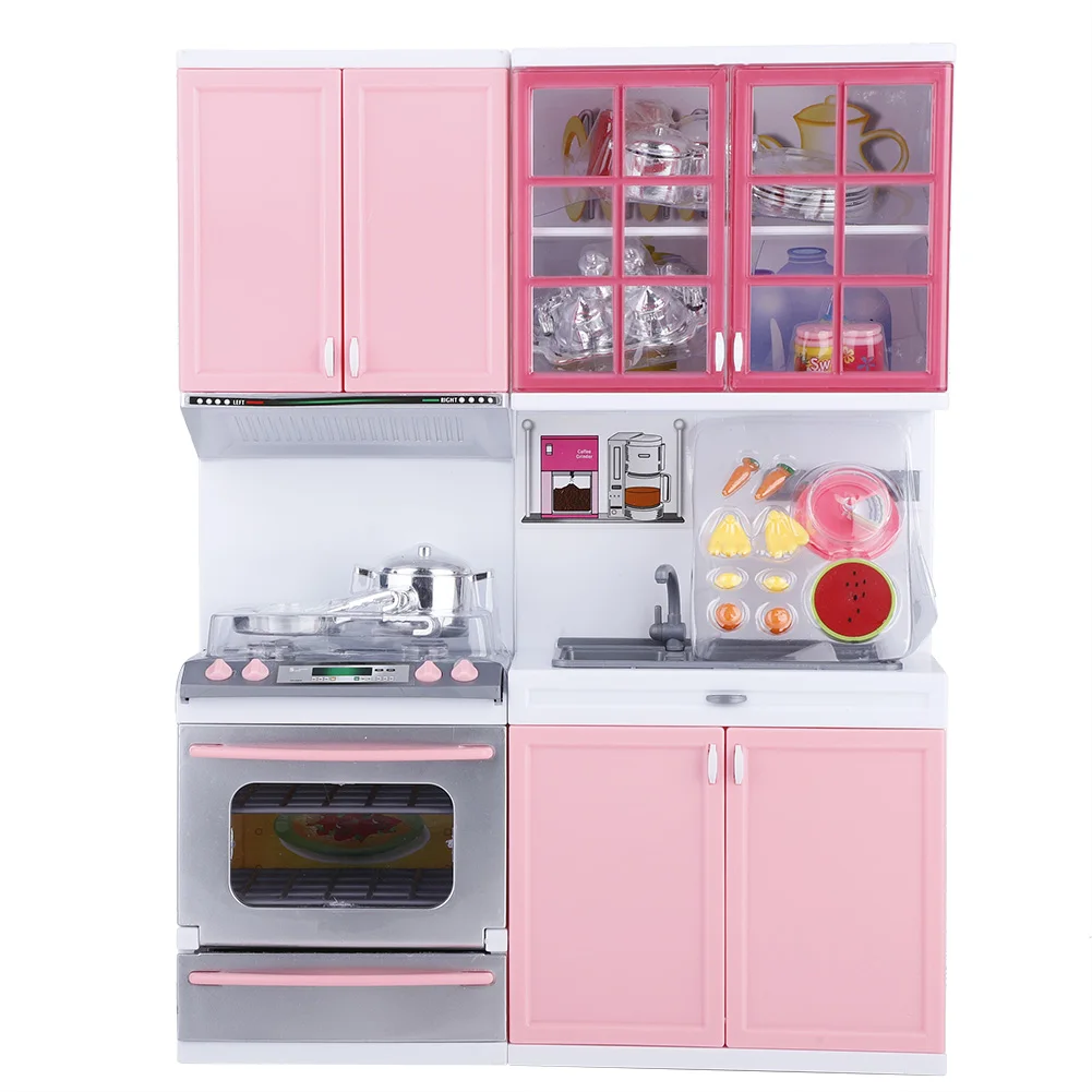

Mini Kitchen Pretend Role Play Toy Set Funny Kitchenware Playing House Gifts for Kids Girls