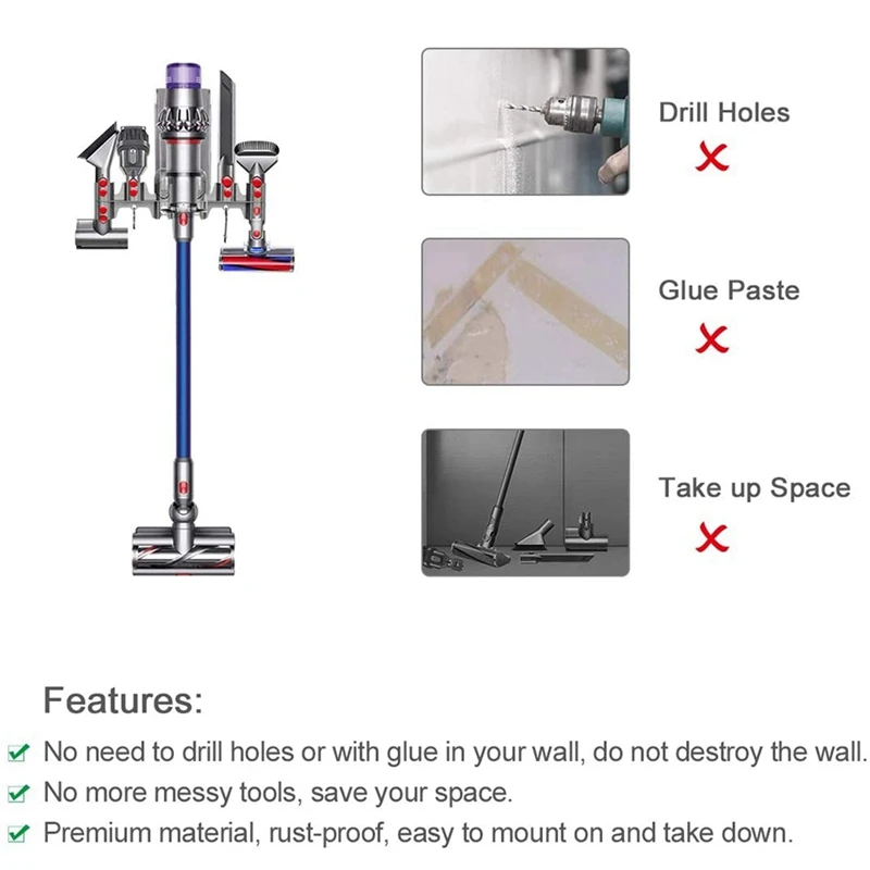 

2 Set Vacuum Cleaner Accessories: 1 Set Docking Station Accessory Holder & 1 Set Motor Filter and Pre HEPA Filters Set