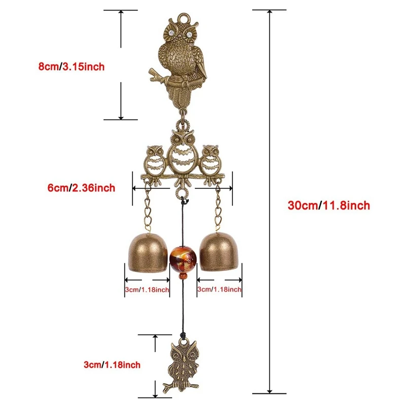 

Owl Doorbells,Magnetic Suction Metal Wall Mounted Rustic Doorbell Garden Hanging Owl Bells Indoor Outdoor Decoration
