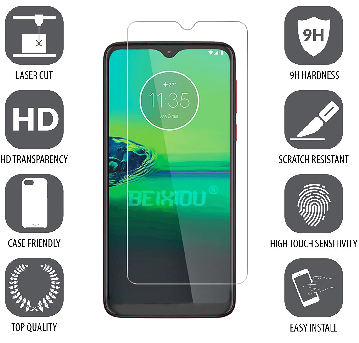 2 шт Полное закаленное стекло для Motorola Moto G8 Play защита экрана 2.5D 9h пленка|Защитные