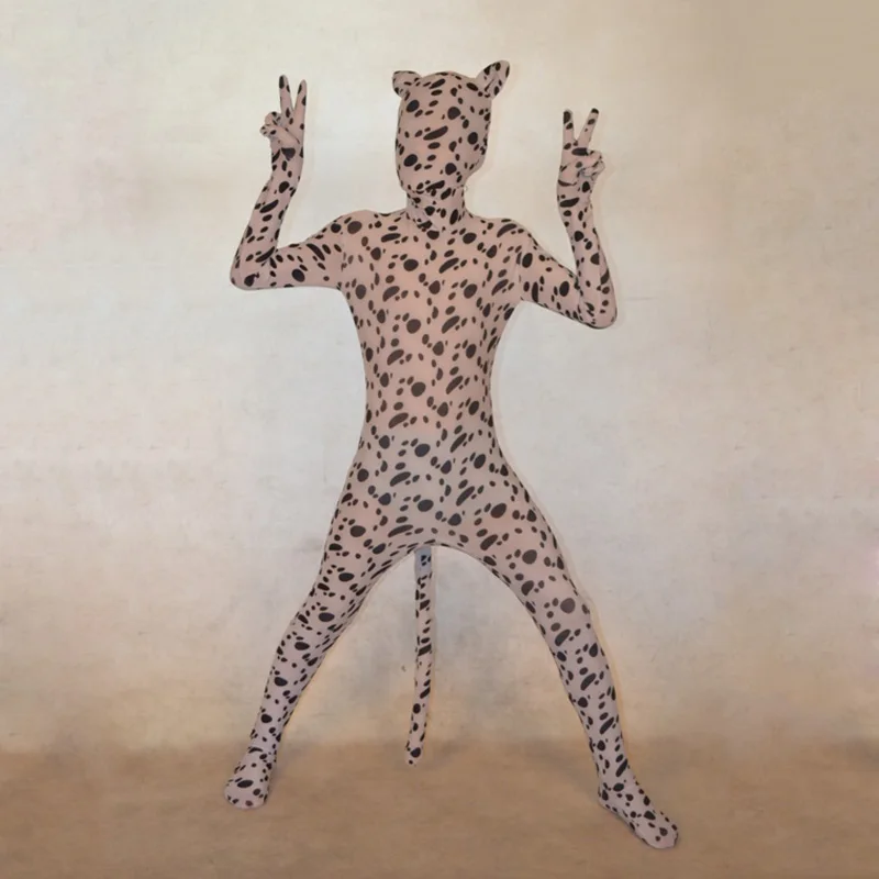 Леопардовые костюмы животных лайкра облегающий костюм косплей Хэллоуин