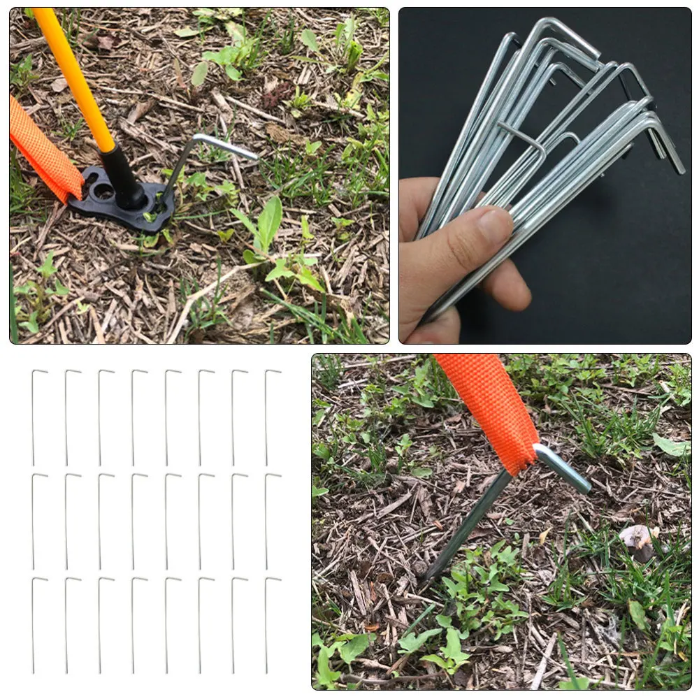

24pcs Heavy Duty Tent Stakes Galvanized Steel Stakes Canopy Pegs (Silver)
