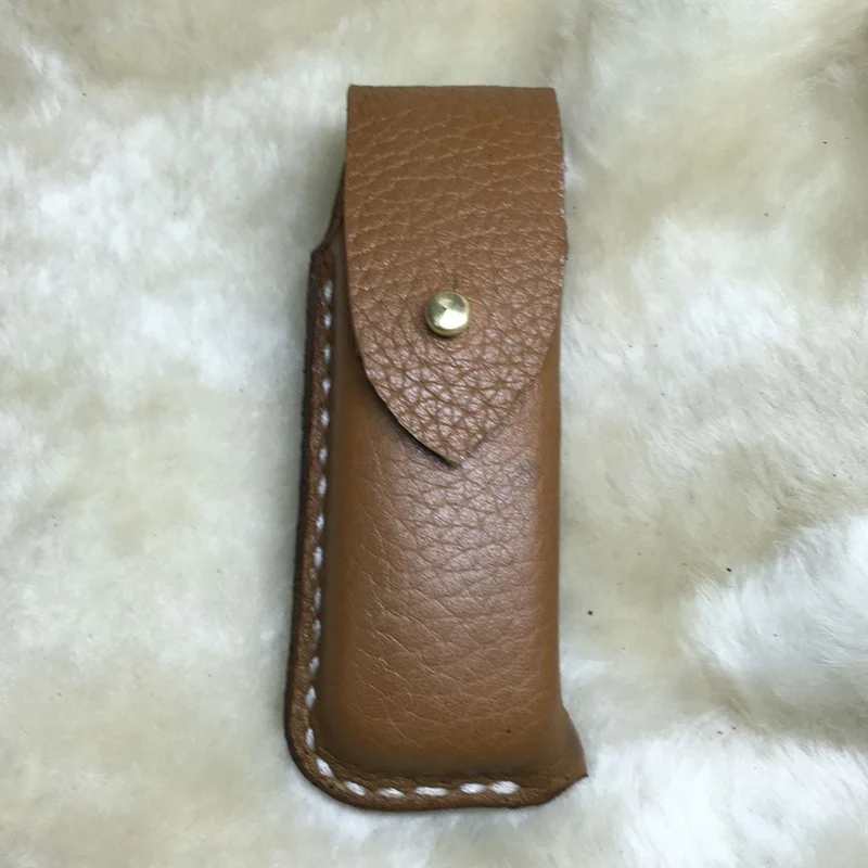 

Hand-stitched Folding Knife Cowhide Cover Leather Scabbard for Swiss Army Knife 91mm Internal Size 91*30*26mm