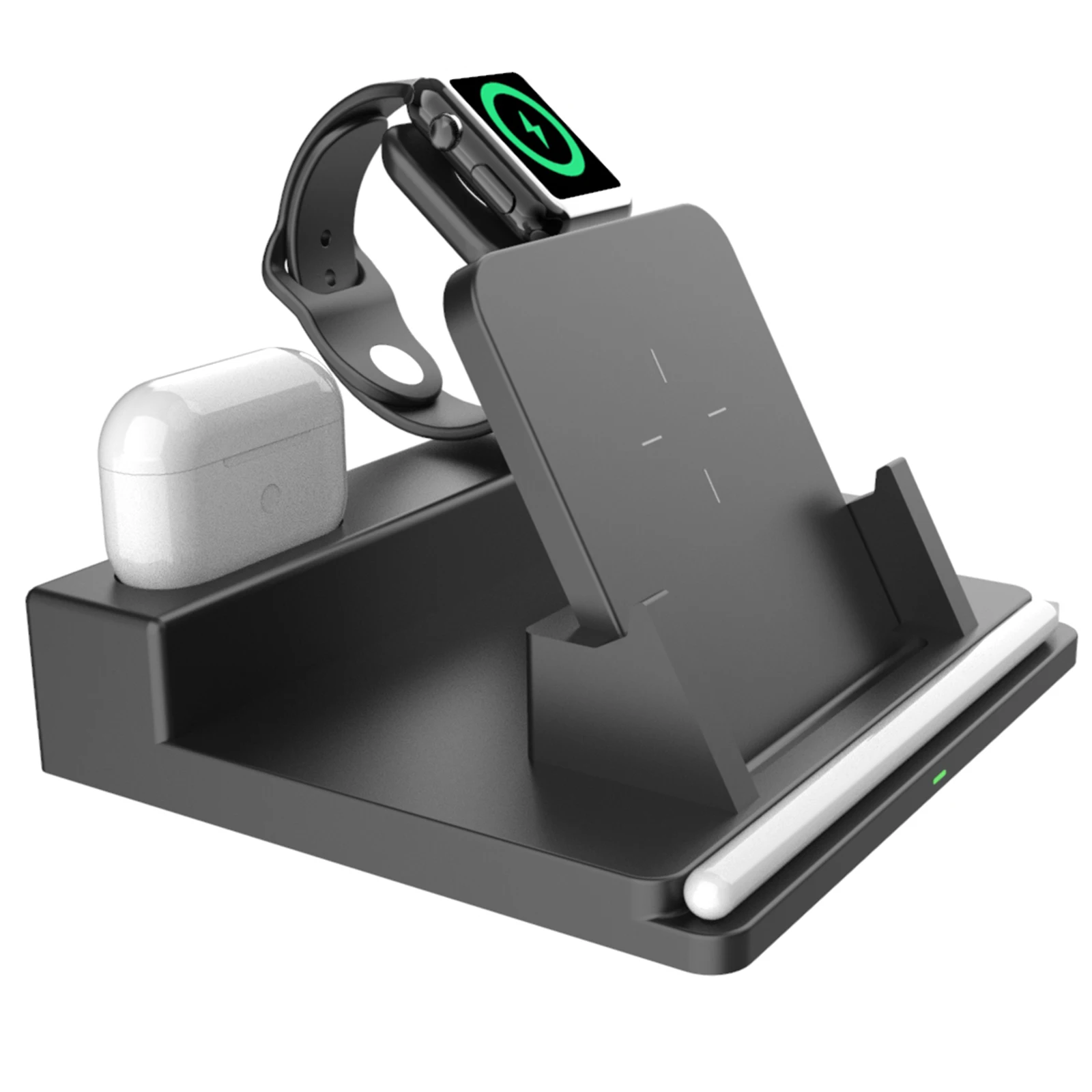 

Qi Wireless Charging Station For iPhone 11 Power Adapter For iWatch 6/5/4/3/2/1 Universal Multifunctional 5 In 1 Charger Stand