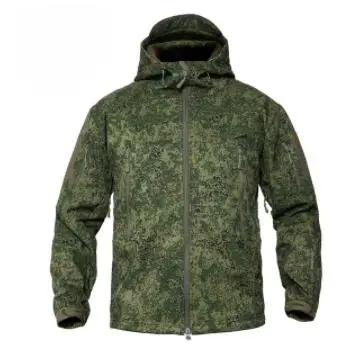Men Woodland Digital Camouflage Jackets Outdoor Waterproof Windproof Coats Military Warm Fleece Tactical Softshell Jacket - Цвет: Russian Camo