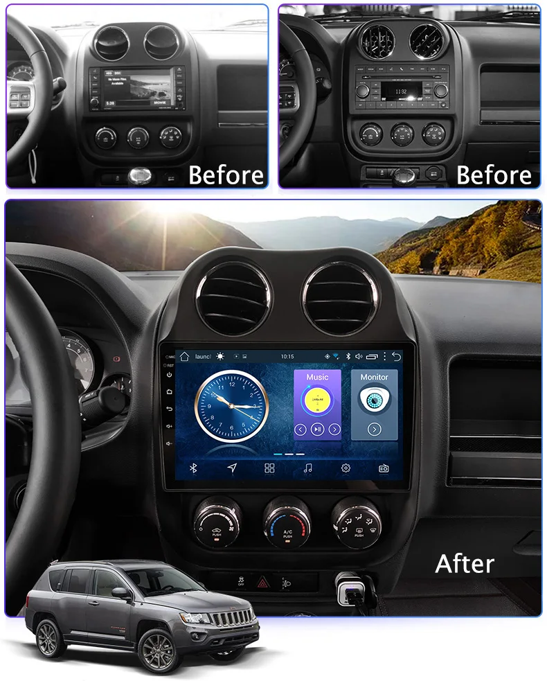10 1 дюймов wanqi 8 для Jeep Compass 2010 2016 автомобильный DVD GPS Навигатор Радио Аудио Видео