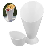 80 french fries shelf holder assorted sauce chips snack cone dip cup tableware two cup mouth cone cup tableware snack cone cup