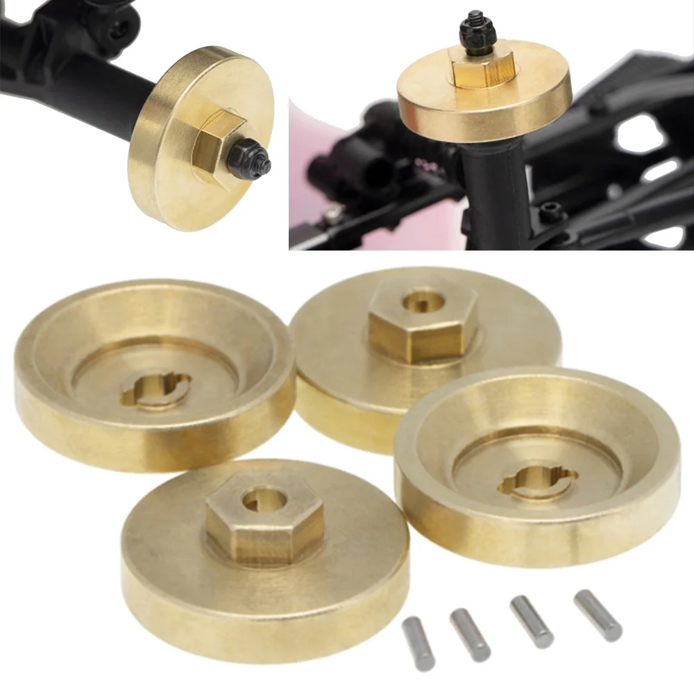 

4pcs Brass Wheel Weights Hex Adapter 4mm for Axial SCX24 AXI90081.AXI00001.AXI00002 Upgrades 1/24 RC Crawler Car