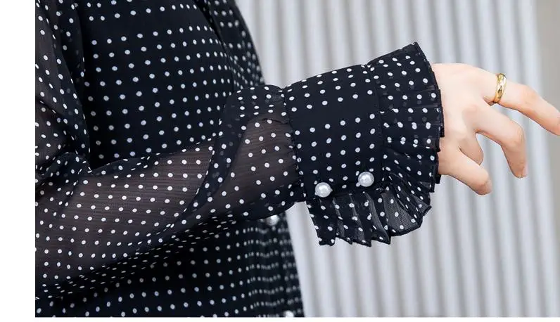 

2020 spring and autumn Summer with New style fashion women Long sleeve Stand collar Chiffon shirt