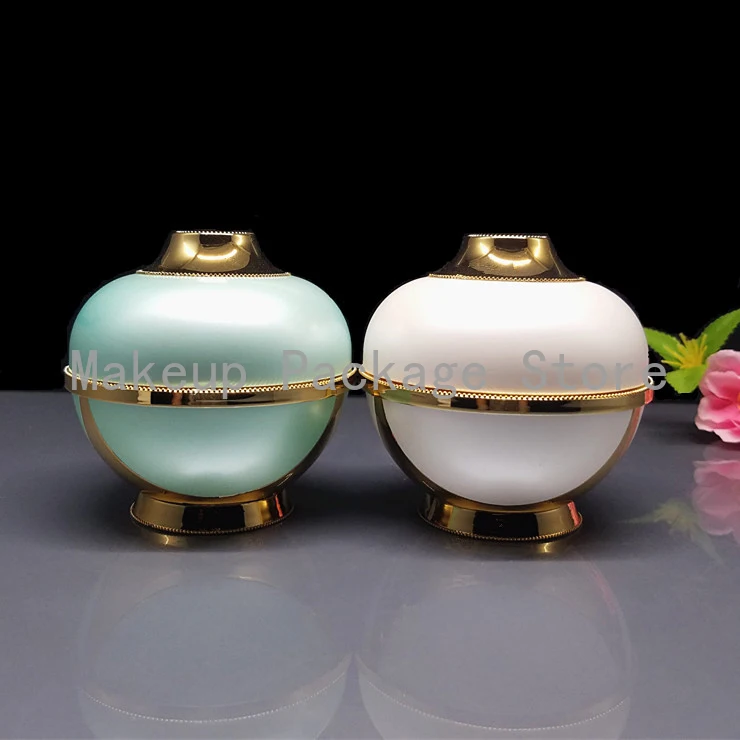 8 шт./лот 30 г белая синяя яблоко в форме акриловой пустой банки для крема кастрюля