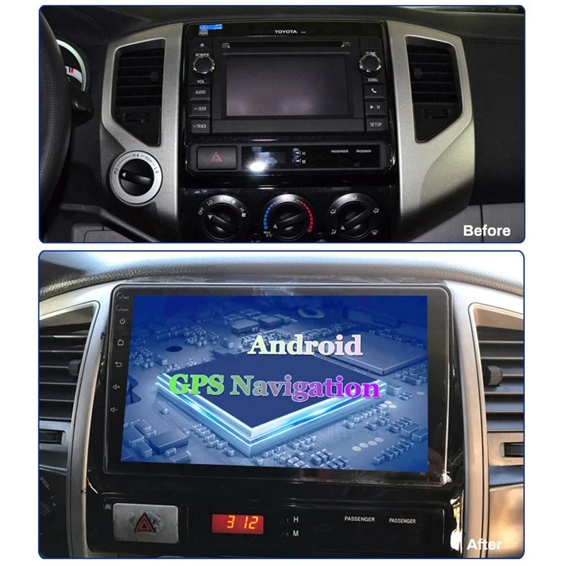 

2 Din Android 10.0 Car MP5 Stereo Radio 2+16GB Wifi Bluetooth GPS Navigation for Toyota Tacoma 2005-2013