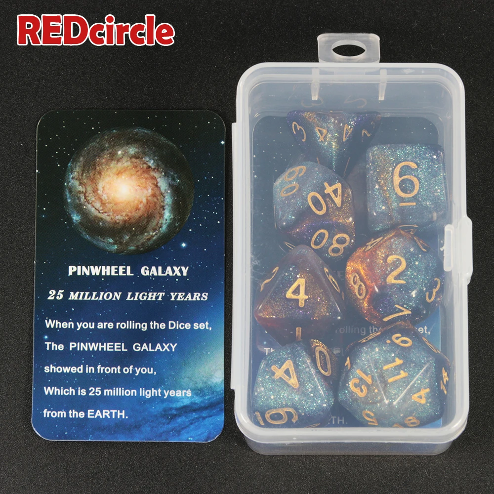 Потрясающий эффект набор игральных костей с коробкой Звездные звезды галактика 7