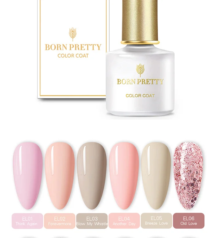 BORN PRETTY гель для ногтей с блестками 6 мл розовое золото УФ-гель Красочные Блестки УФ-гель для дизайна ногтей лак замочить маникюрные инструменты