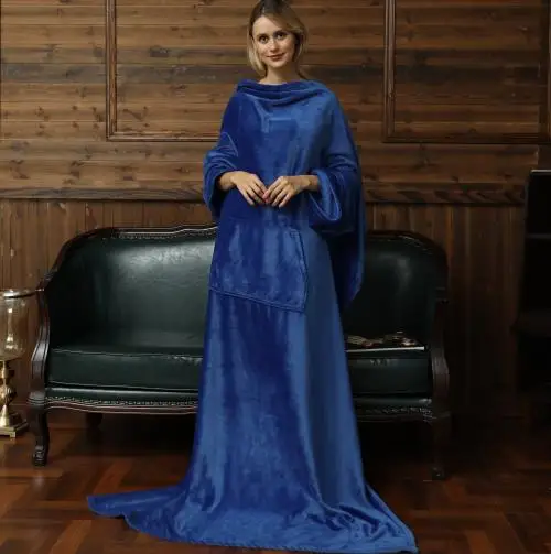 Мягкое теплое удобное плюшевое одеяло с капюшоном для телевизора Флисовое