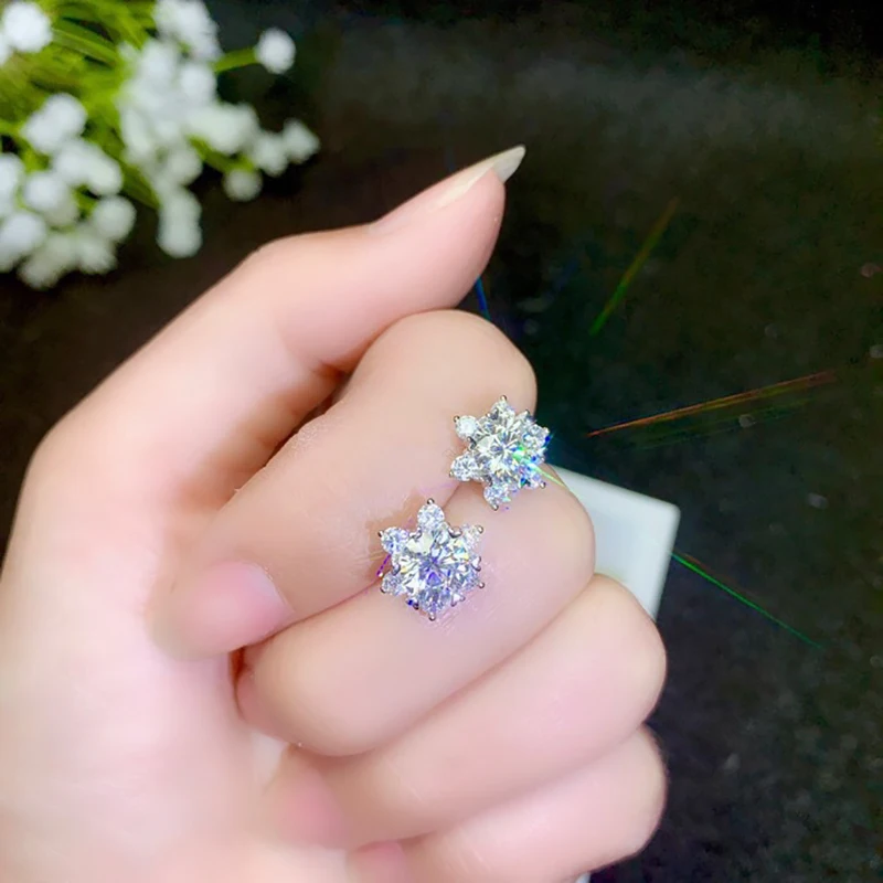 BOEYCJR 925 серебро 0,5/1ct F цвет Moissanite VVS ювелирное изделие с бриллиантом серьги гвоздики с национальным сертификатом для женщин подарок