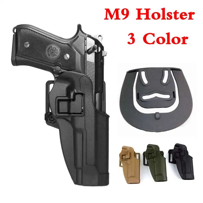 Airsoftsports Tactical Gear Beretta M9 92 96 Gun Case Right Hand Gun Carry Belt Holster Military Combat Pistol Waist Holster