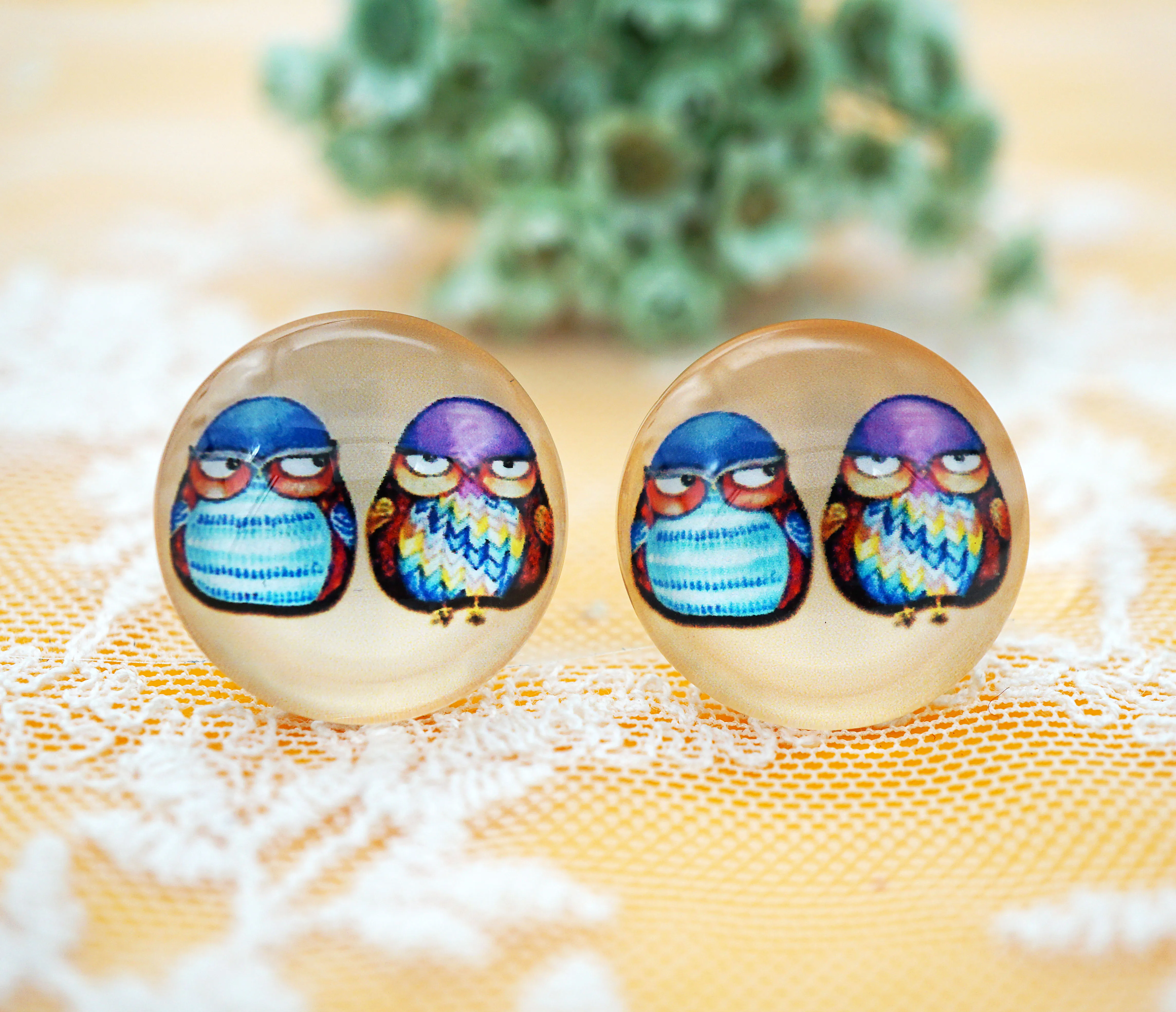 10 шт. 20 мм смешанный круглый стеклянный кабошон в виде совы для изготовления