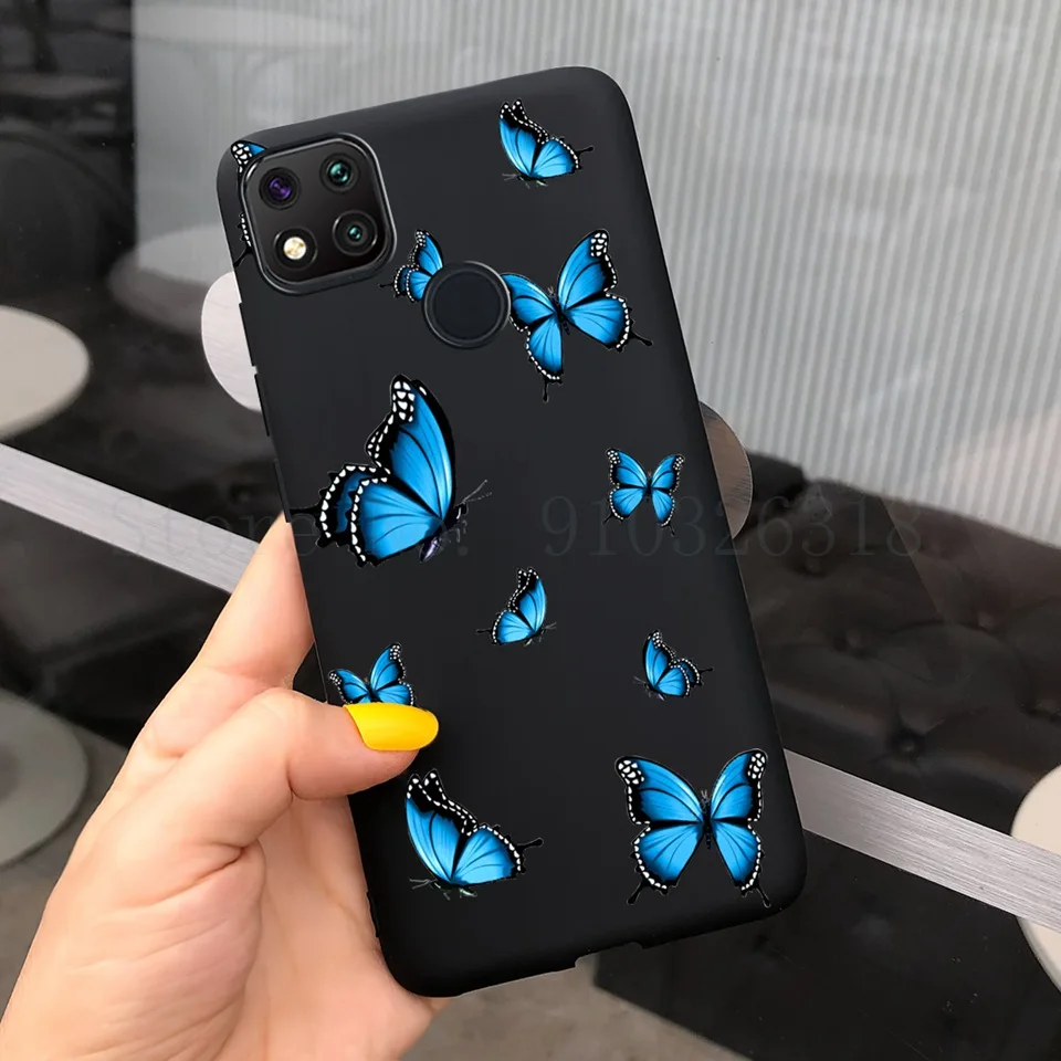 Sunflower Soft Silicone Phone Case For Xiaomi Redmi 9C 9 C NFC Butterfly Painted Back Cover For Redmi 9 9c 9a Redmi9A 9C 9 Funda