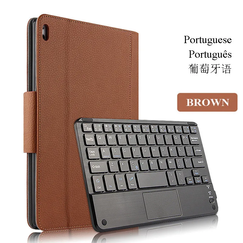 Portuguese Brown Для lenovo Tab 4 10 чехол TB-X304F X304N 10,1 дюймов Магнитная bluetooth-клавиатура для планшета чехол из искусственной кожи Многоязычный язык - Цвет: Portuguese Brown