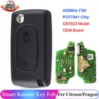KEYECU 2 кнопки 433 МГц FSK PCF7941 CE0523 для Peugeot 207 307 308 407 для Citroen C2 C3 C4 C5 C6 флип-пульт дистанционного управления FCC: E33C1002