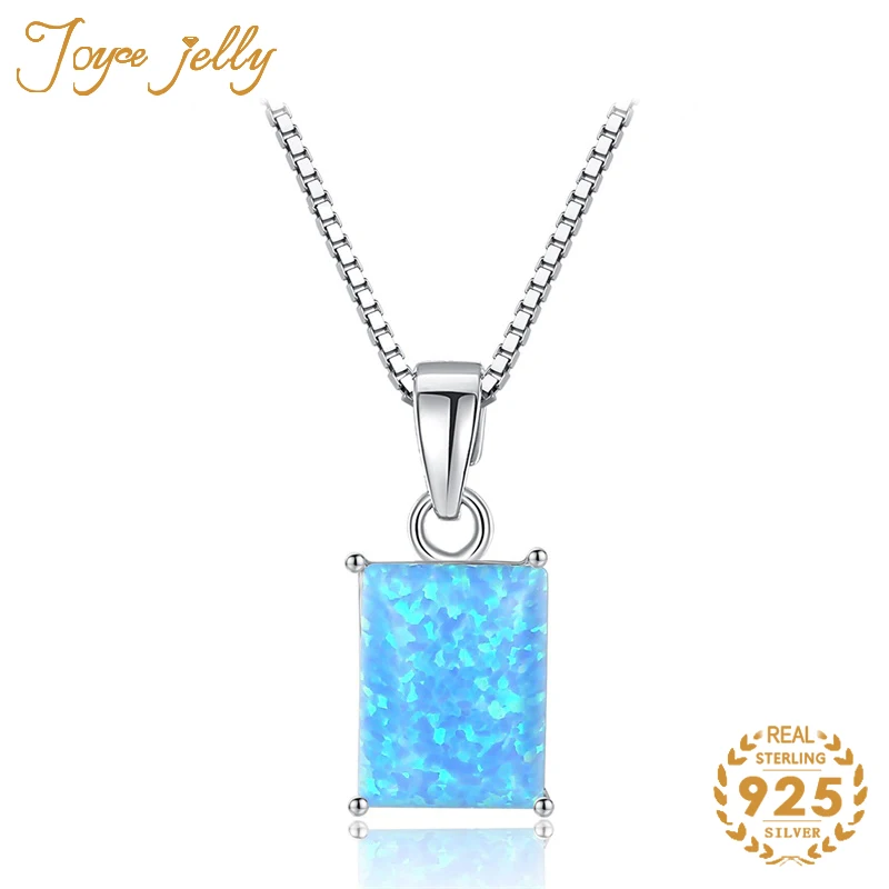 

JoyceJelly для женщин ювелирные изделия квадратное ожерелье 925 Стерлинговое Серебро Золото Цвет ed Аквамарин Белый Цвет ed свадебные подарки опто...