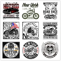 america motorcycle race thermo adhesive patches for punk clothes iron on fusible patch thermal transfer sticker badge appliques