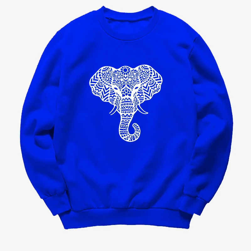 

Elephant's Nose Printed Hoodies Women Fleece Long Sleeve O Neck Loose Sweatshirt Girls Women Hoodie Pullovers Winter