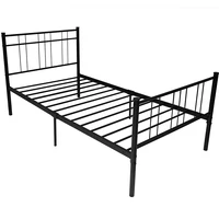 Black Metal Single Bed Frame with Headboard Modern Appearance Simple Lines  can be Stored Under the Bed Bedroom Furniture