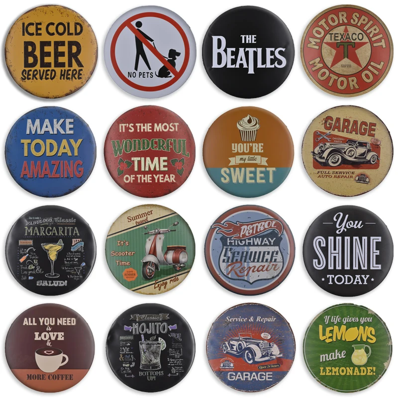 Круглая вывеска винтажные металлические жестяные вывески украшение 3D