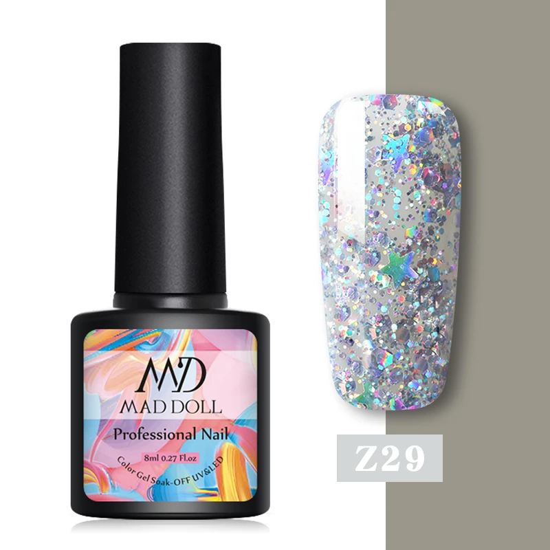 Z29 MD MAD DOLL Магнитный Гель-лак голографический лак для ногтей кошачий глаз УФ Гель-лак Блестящий Гель-лак дизайн ногтей DIY маникюр - Цвет: Z29