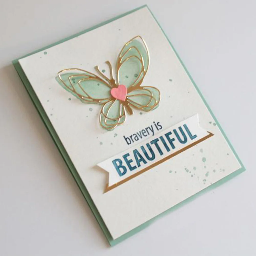 Бабочка цветок металлический Трафаретный вырубной Штамп для DIY Скрапбукинг