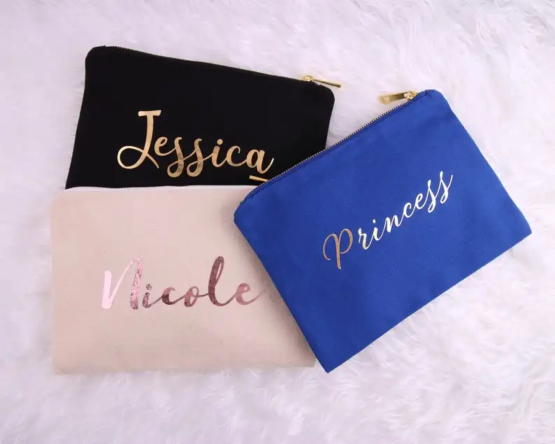 Парусиновая Сумочка для макияжа на заказ сумочка с именем девичника вечеринки