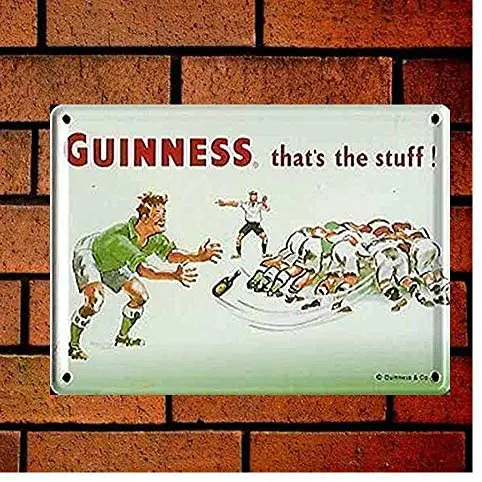 

Guinness Irish Rugby Retro Metal Sign 8x12 Wall Decor Vintage Signs