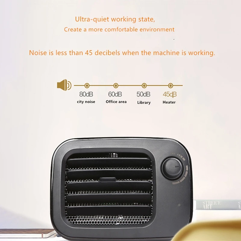 

AD-Portable Electric Heater Home Heater Desktop Electric Mini Heater Fan PTC Air Heater Home Office Winter US PLUG