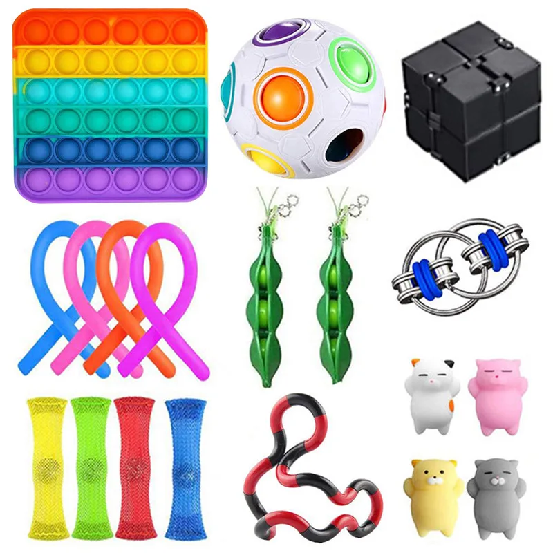 Fidget Toy Sets with Pop Pack It Anti Stress Figet Toys Box Set Fidget Toys Pack Set Push Pops Bubble Sensory Toy Squishy Stress enlarge