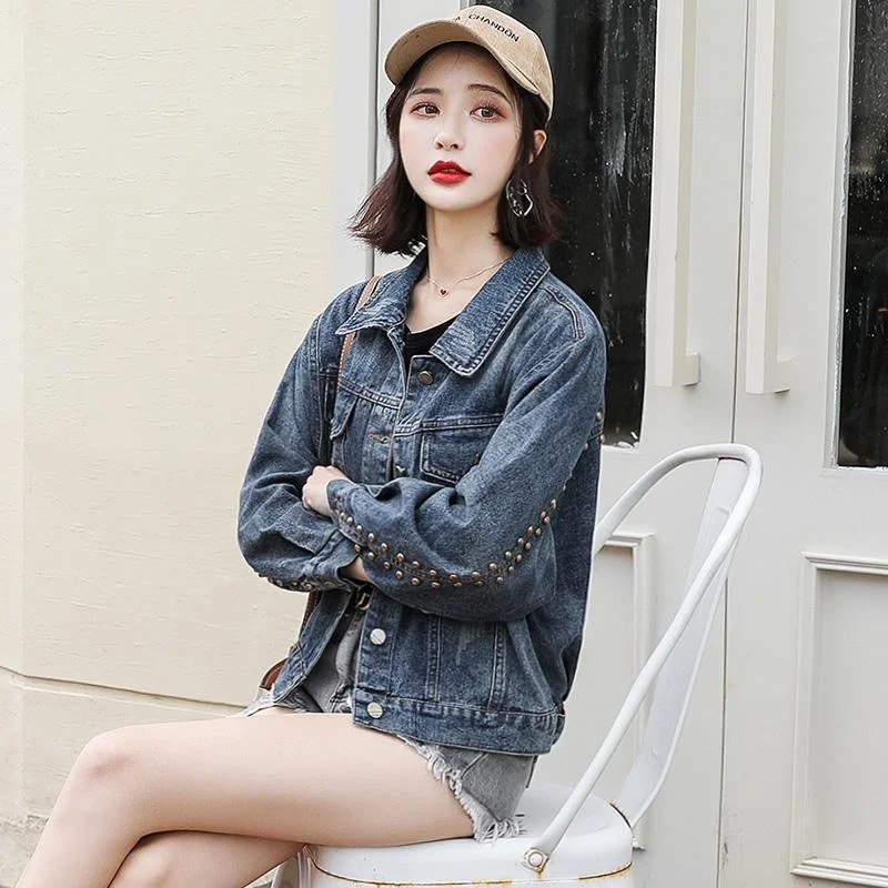 Модная Джинсовая куртка для женщин короткая весна-осень 2021 Новинка Корейский