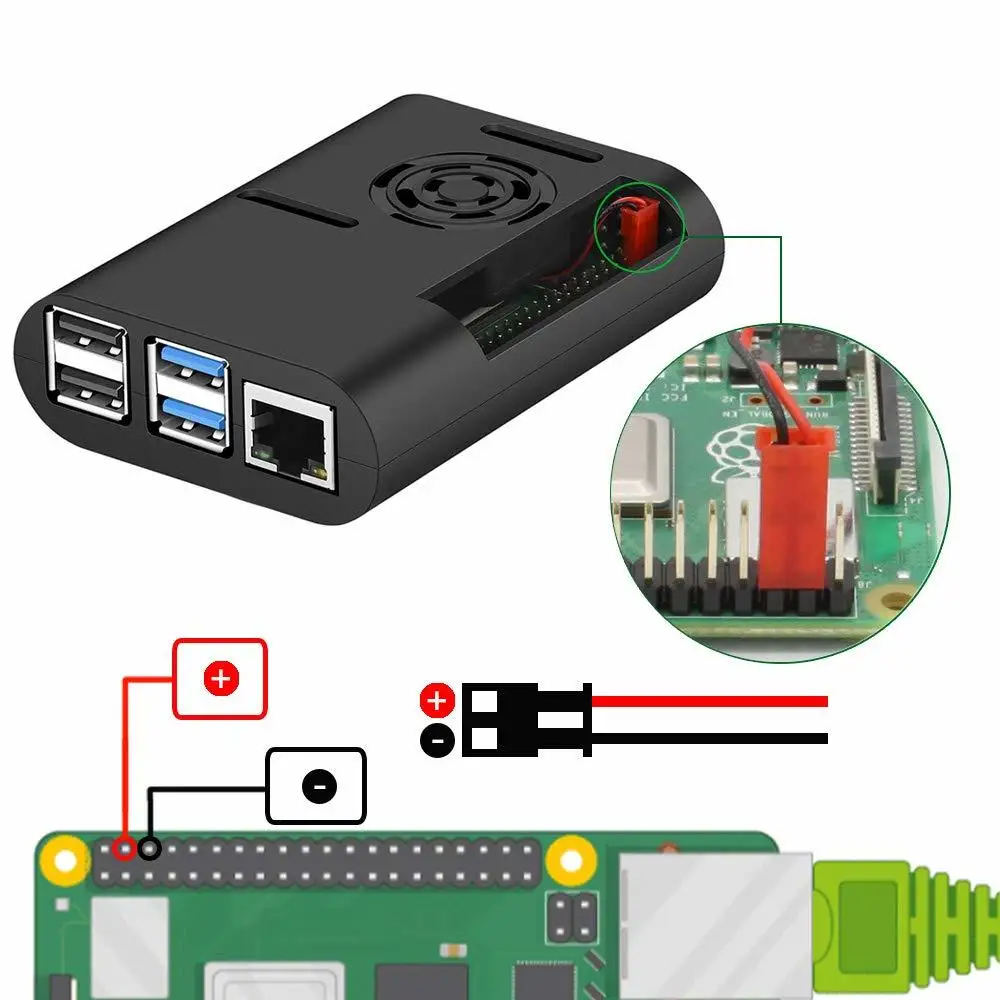 Чехол Raspberry Pi 4 чехол с охлаждающим вентилятором радиатор для Model B 4B 4|Аксессуары