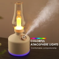 280ml retro time light humidifier mute mist maker table lamp sprayer usb charging air humidifier with colorful led night light