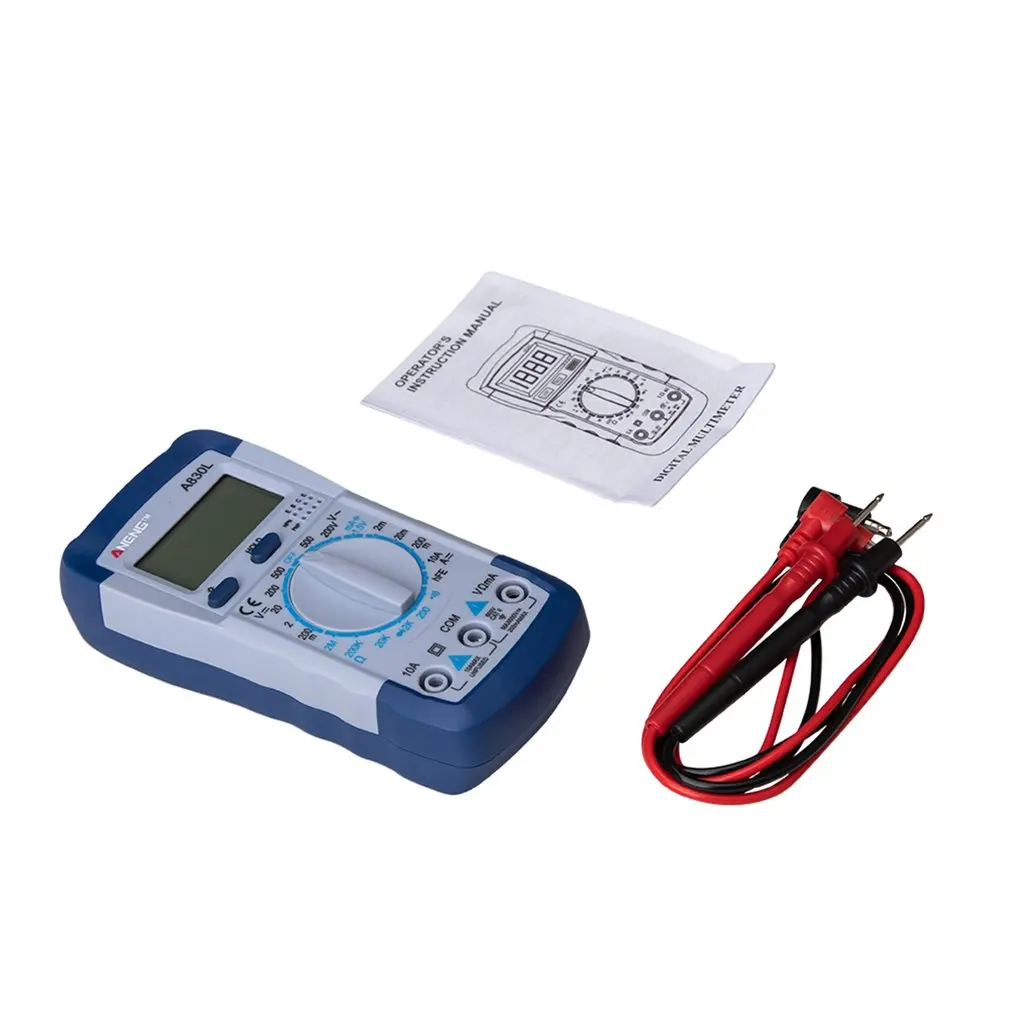

1Pcs A830L LCD Digital Multimeter AC DC Voltage Diode Freguency Multitester Current Tester Luminous Display with Buzzer Function