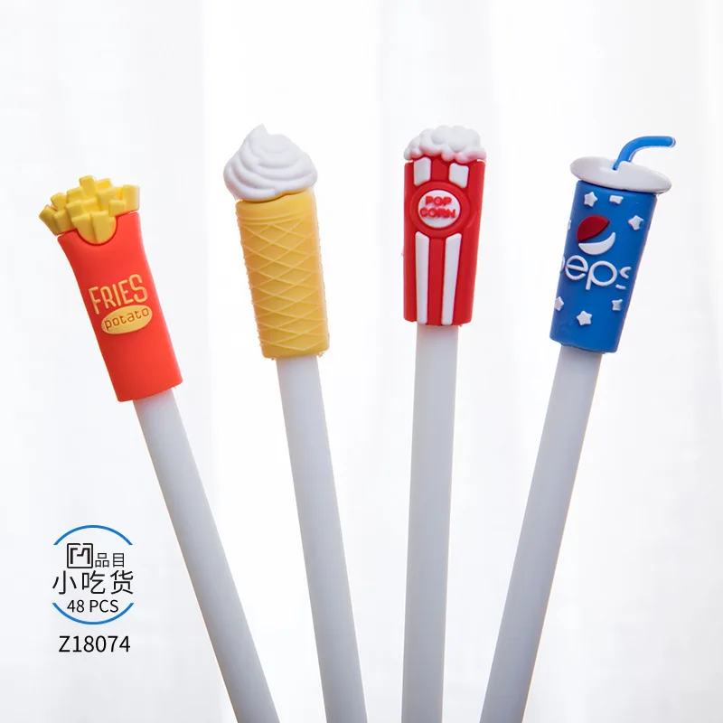 Эллен Брук 1 шт. Мультяшные кавайные гелевые ручки черного цвета для фаст фуда