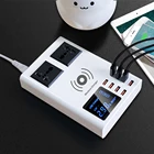 Быстрое беспроводное зарядное устройство QI с 8 портами, быстрая зарядная станция со светодиодным дисплеем, настенное зарядное устройство USB для HUAWEI iPhone 11 Pro, 8 X, XR