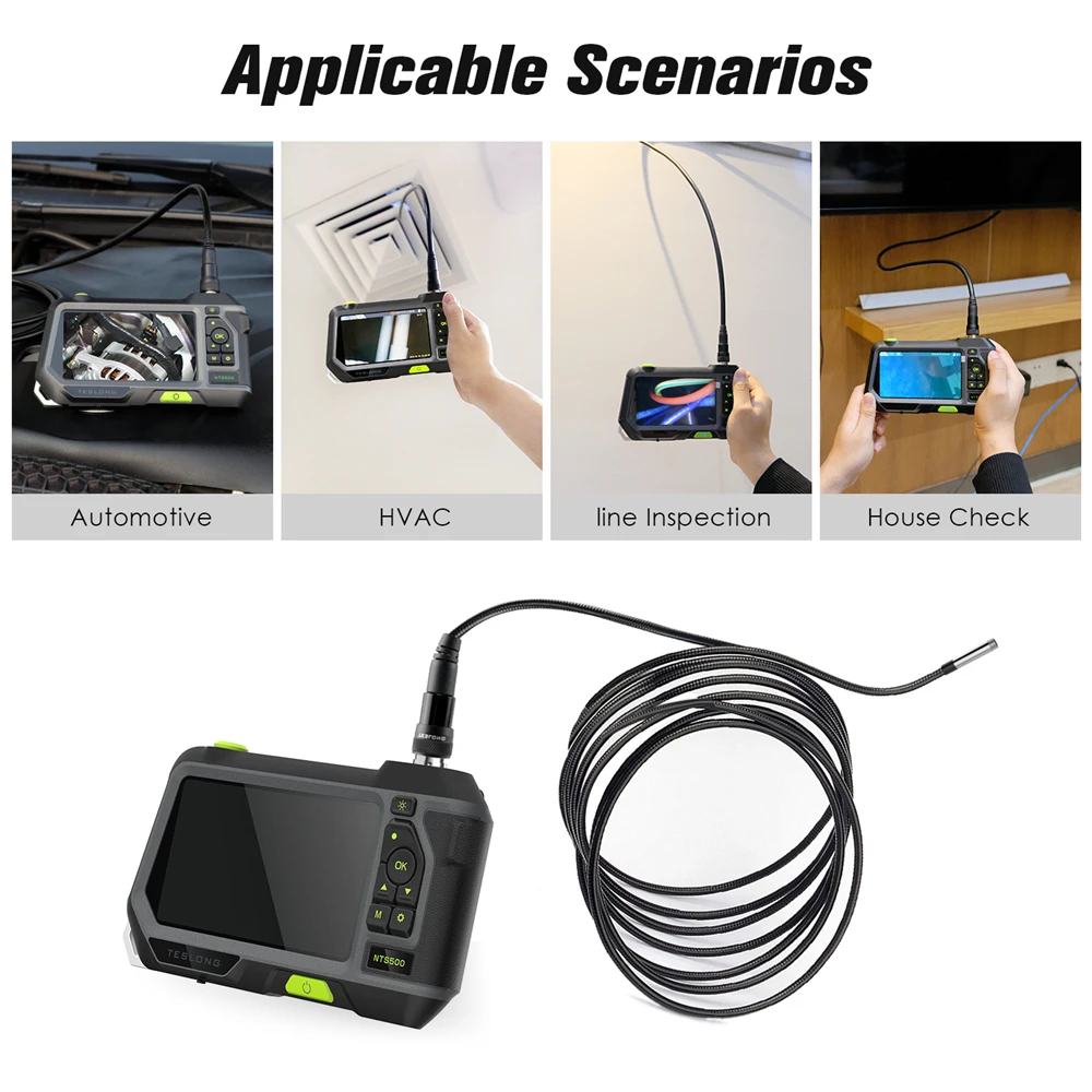 

Teslong Industrial Endoscope Inspection Camera Dual Lens 5 Inch 1280P HD LCD Screen Waterproof Borescope, Inspection Camera