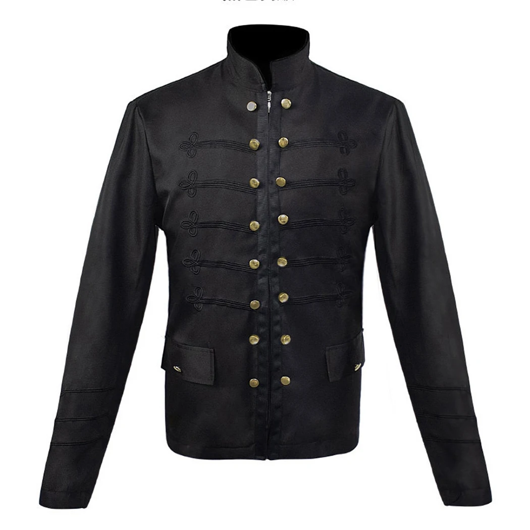 2019 готическое винтажное пальто Мужская Осенняя однотонная куртка мужская с