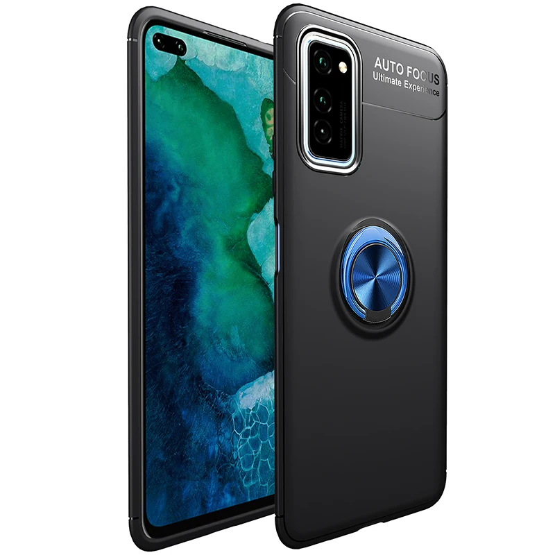 Чехол для Huawei Honor View 30 кольцевой держатель мягкая силиконовая матовая задняя