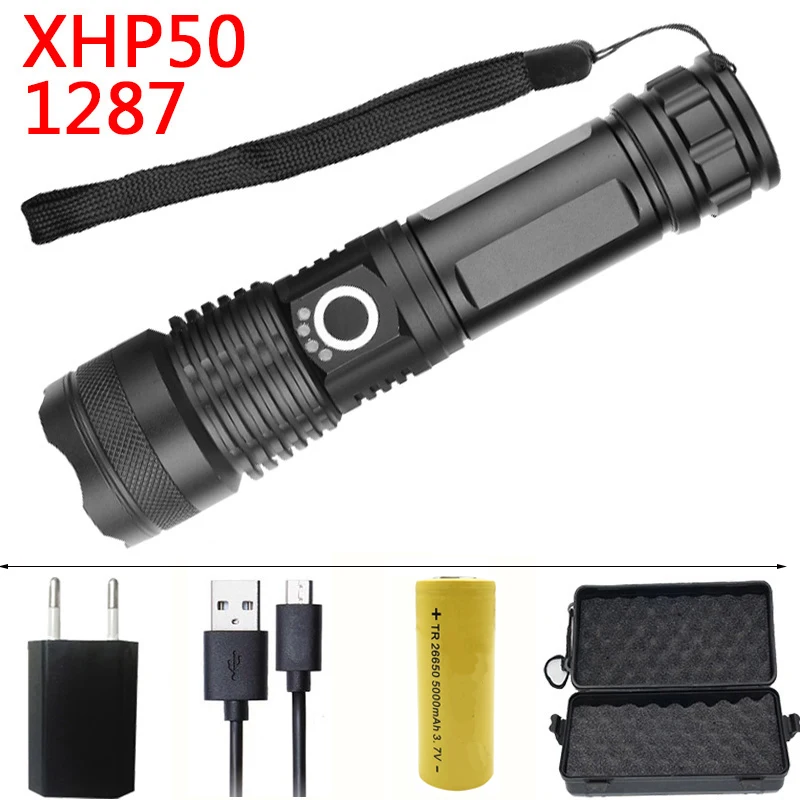 Option D Litwod 5 режимов LEDflash светильник CREE XHP50 мощный фонарь светильник с перезаряжаемой батареей 18650 26650 фонарь для кемпинга - Испускаемый цвет: Option D