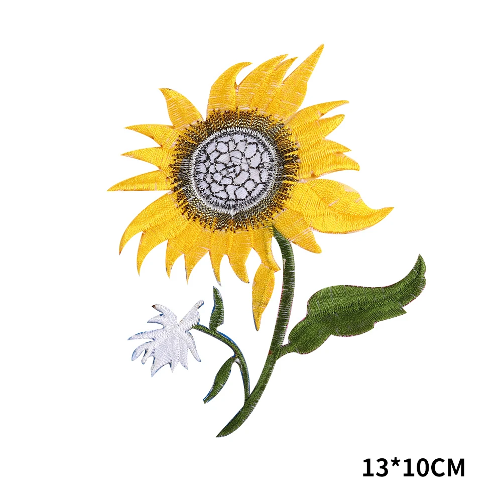 Патчи с цветочным рисунком подсолнуха лотоса аппликация для вышивки утюгом