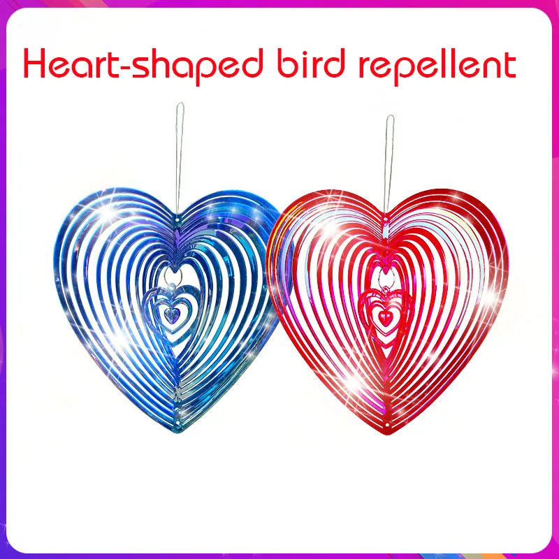 

Beating Heart Wind Spinner Plastic Love Wind Chime Rotating Wind Chime Hang Garden Decoration Ornament Bird Scarer