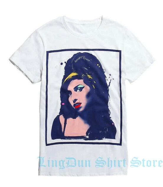 Футболка Amy Winehouse AMY WINEHOUSE с рисунком в стиле поп-арт Мужская футболка Женские топы