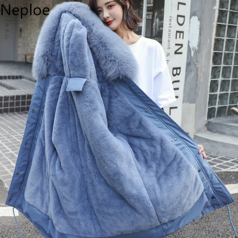 Neploe/корейское тонкое приталенное длинное плотное зимнее пальто со шнуровкой для