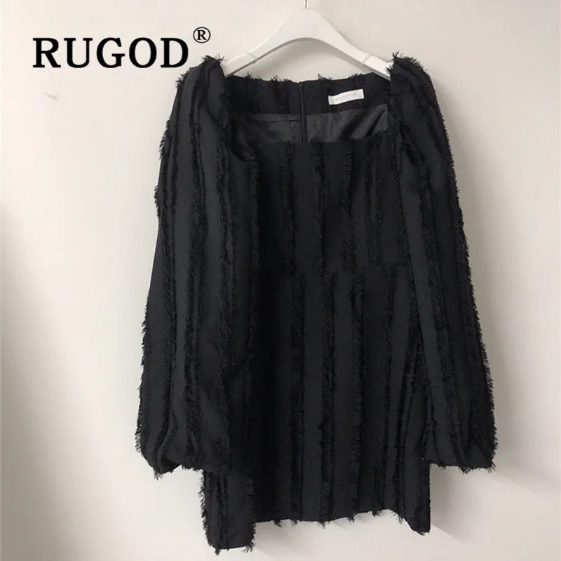 RUGOD/весенние вечерние платья в стиле ретро с кисточками Корейское мини платье